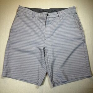 Men's 34 Inch Golf Short Ben Hogan Performance Active Flex Waistband Gray Stripe